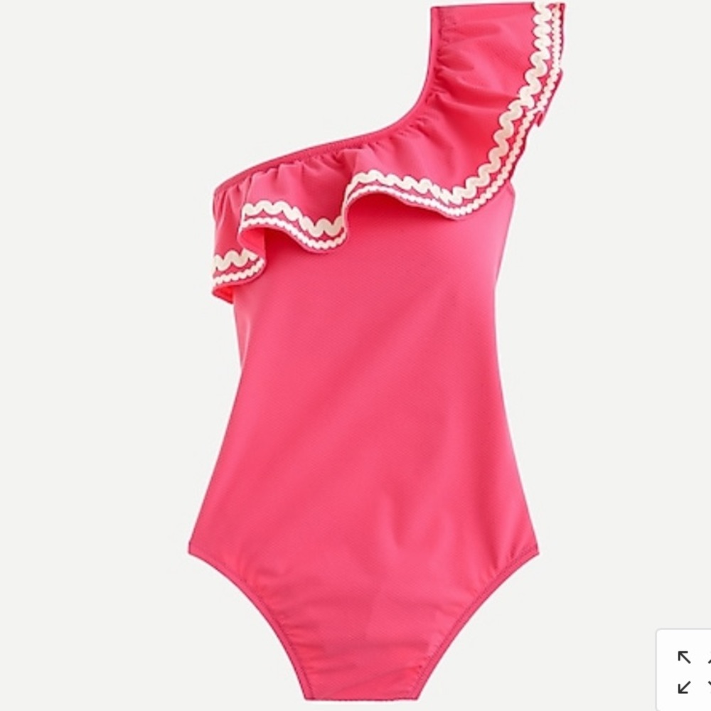 One-shoulder ruffle one-piece swimsuit